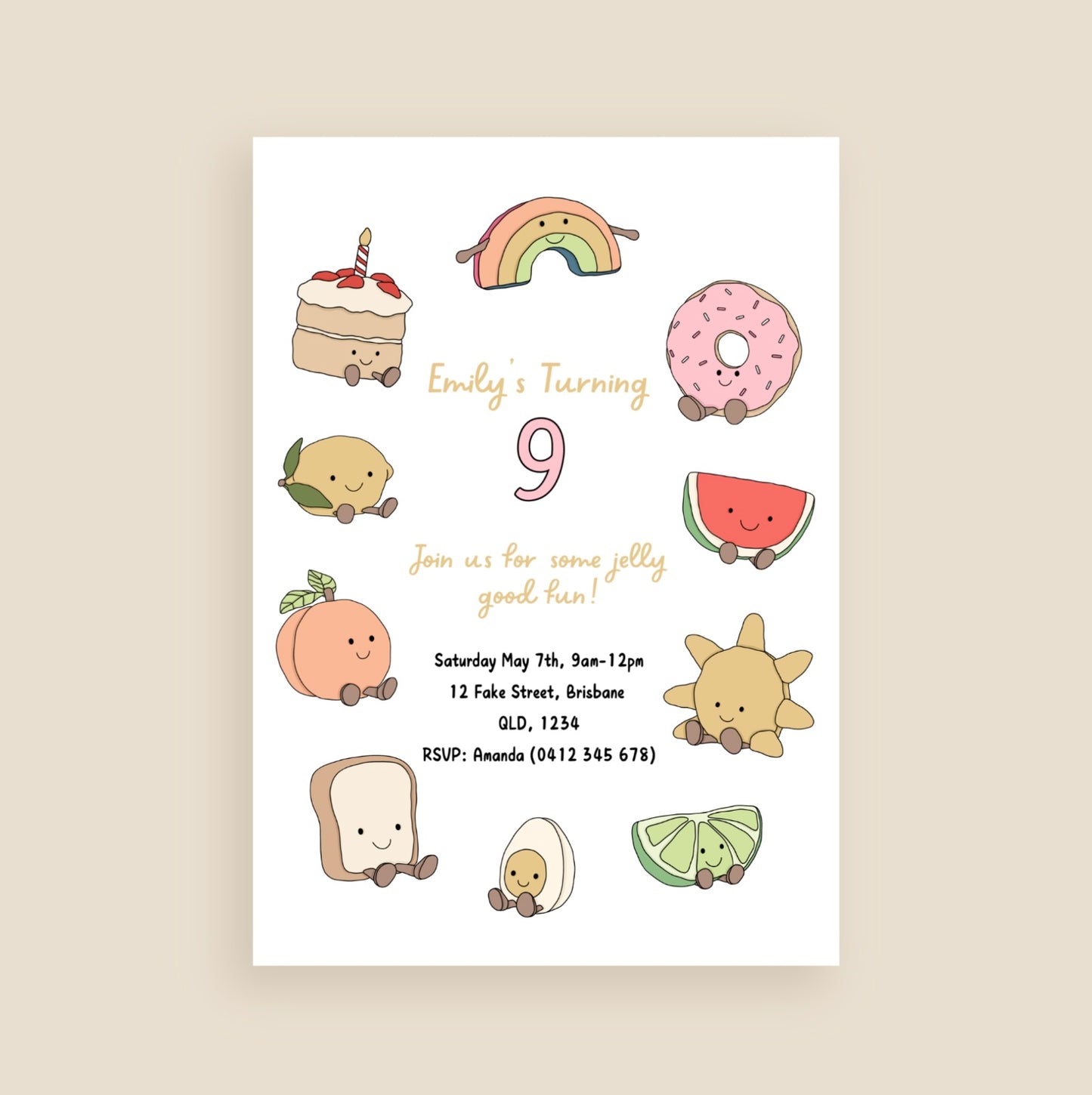 Jelly Cat Invitation