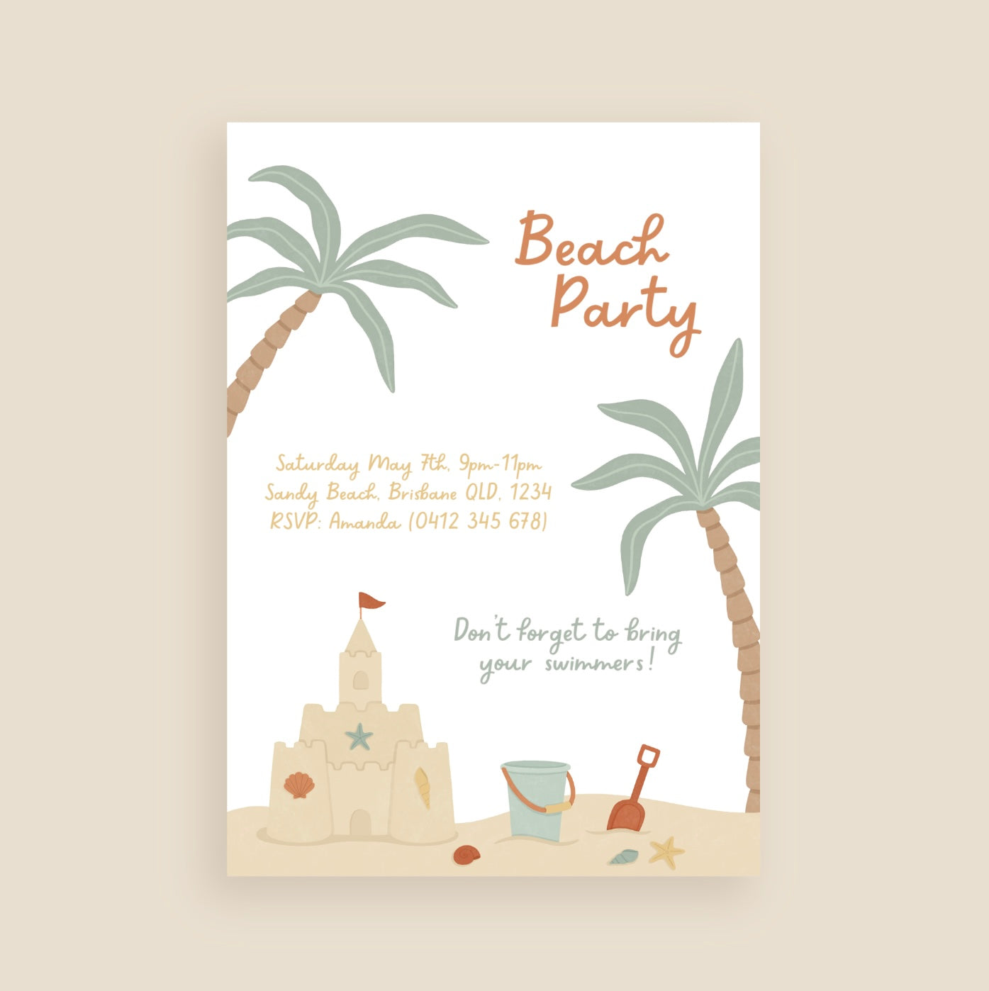 Surf, Sand & Celebrations Invitation