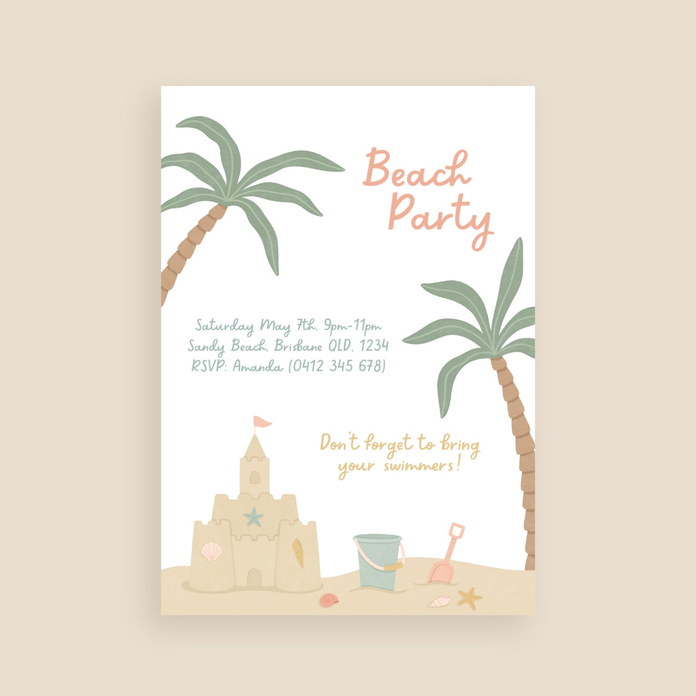 Surf, Sand & Sparkles Invitation