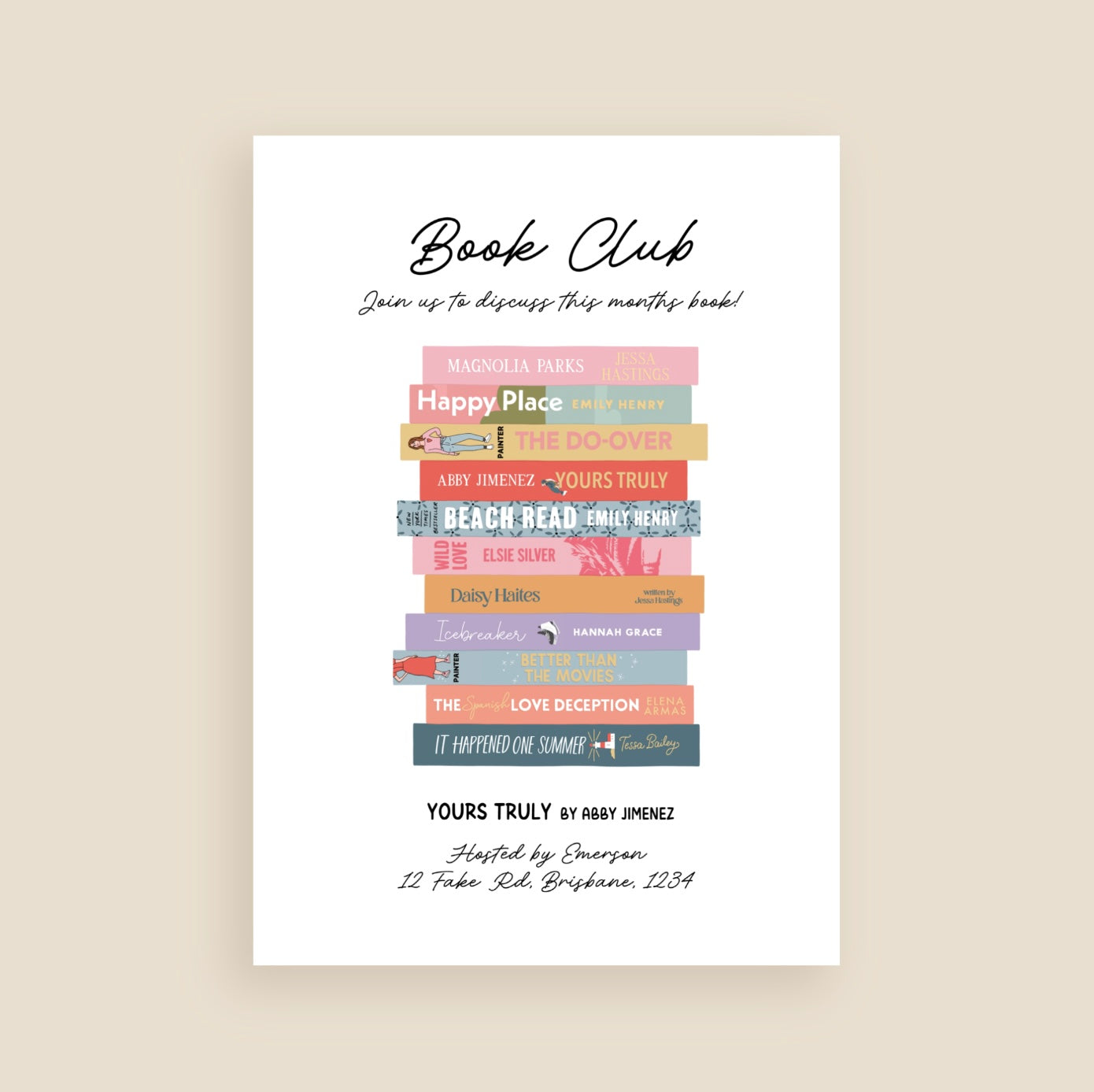 Book Club Invitation