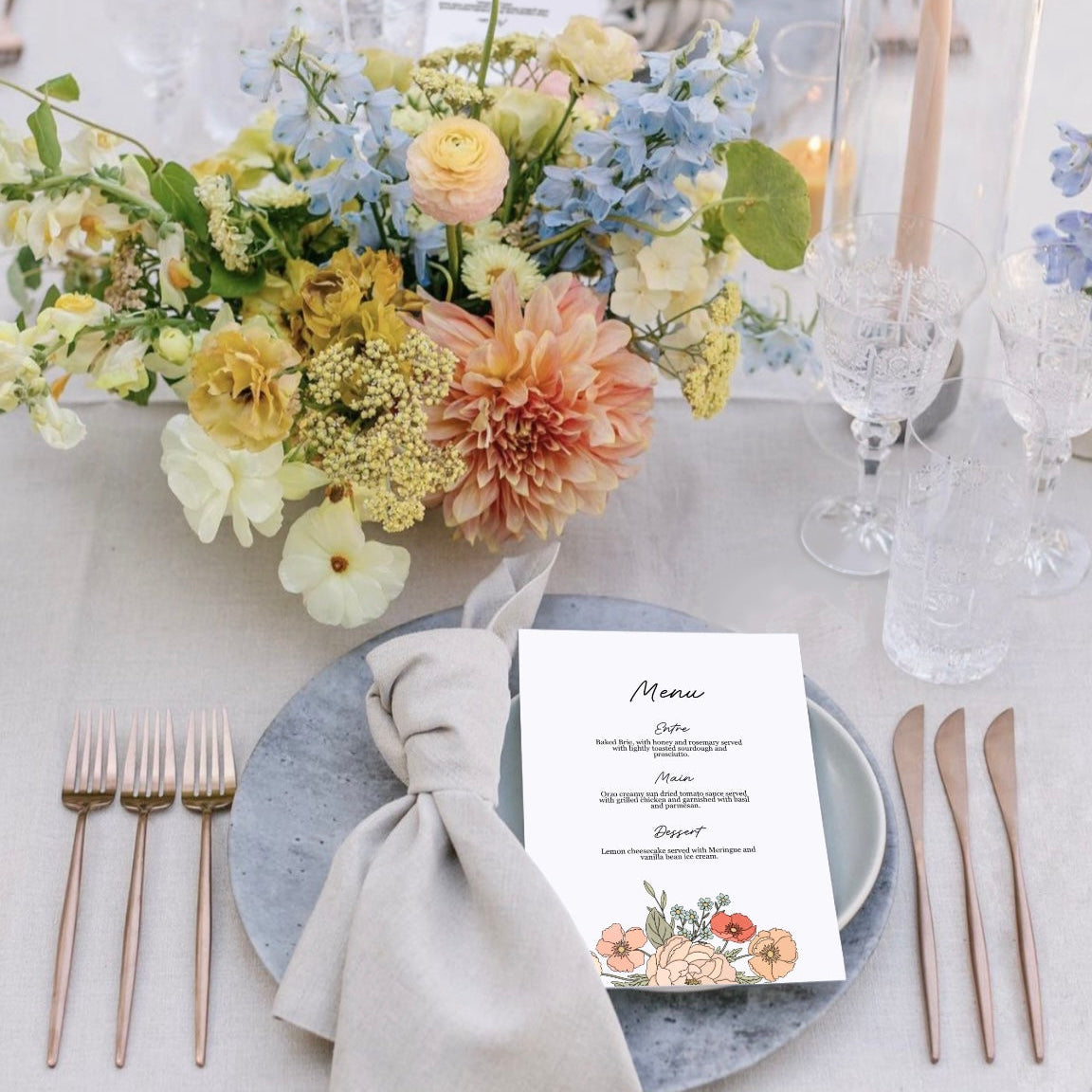 Florals & Forever Menu