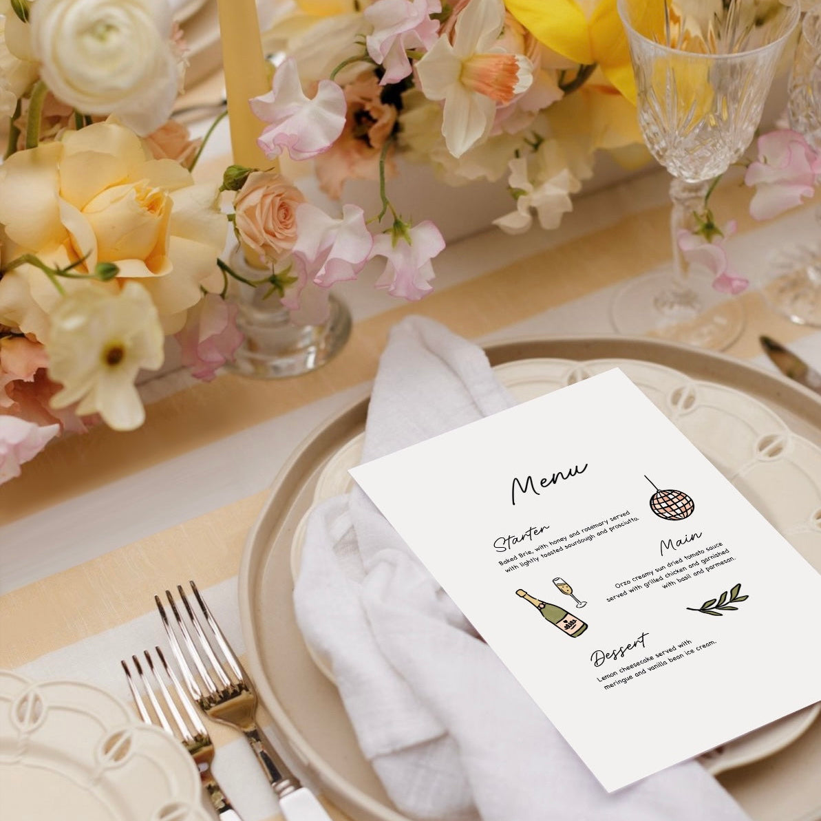 Just The Beginning Menu