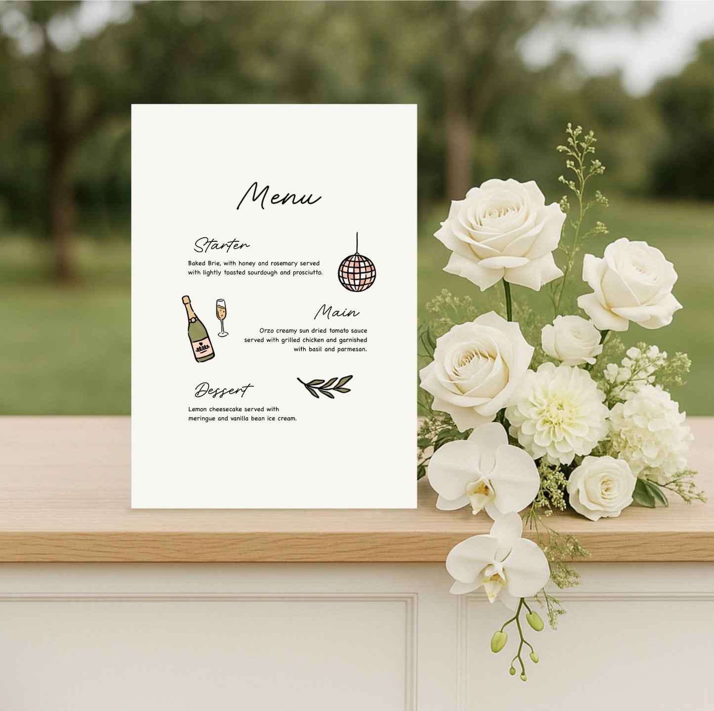 Just The Beginning Menu