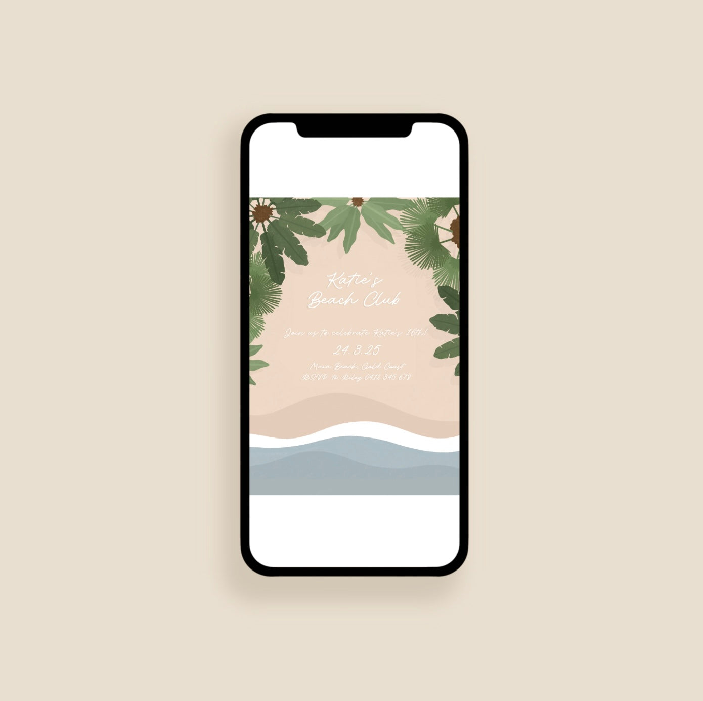 Beach Club Invitation