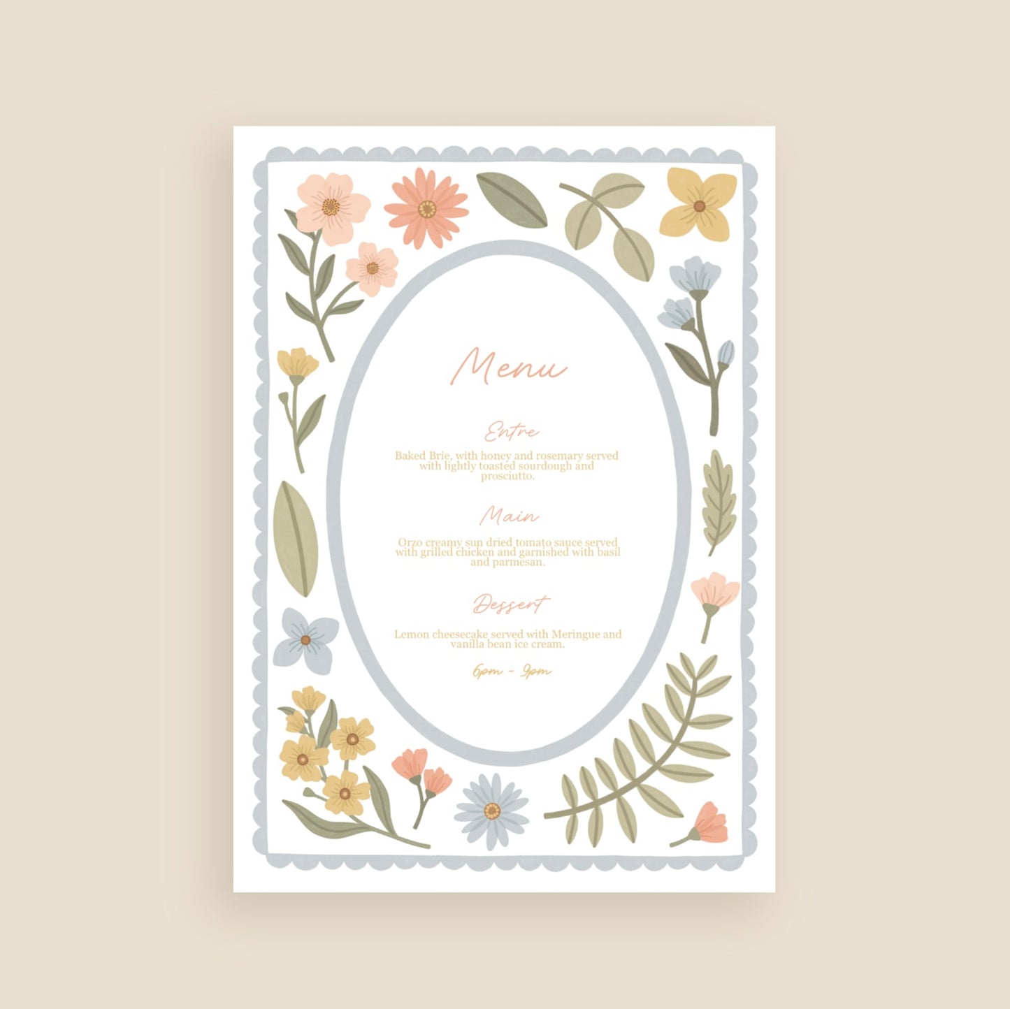 Love In Bloom Menu