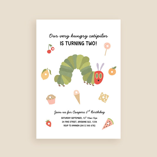 The Very Hungry Caterpillar Invitation
