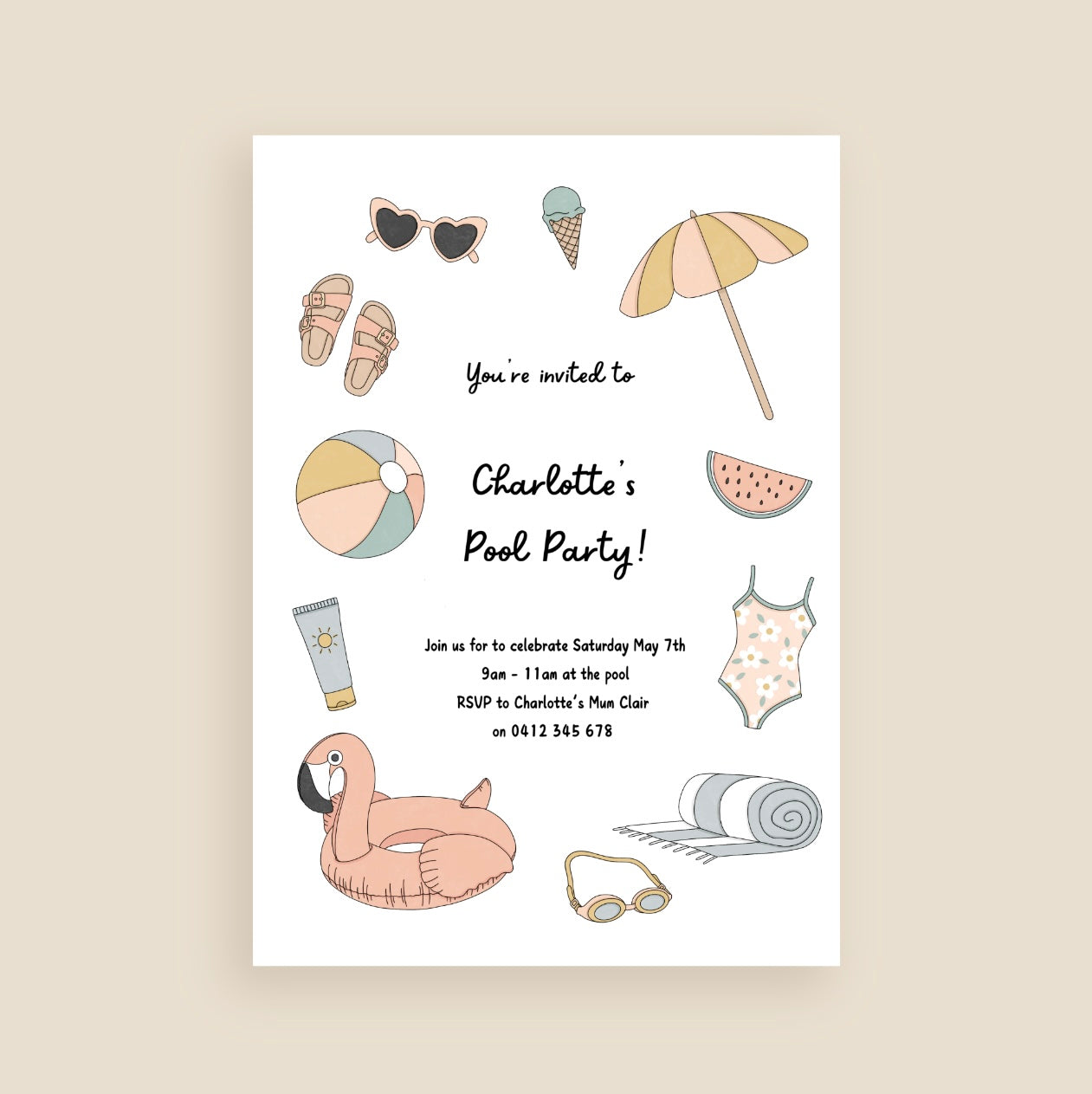 Pool Party Invitation