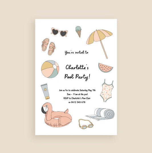 Pool Party Invitation