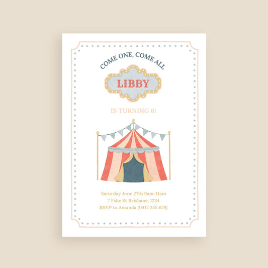 Circus Invitation