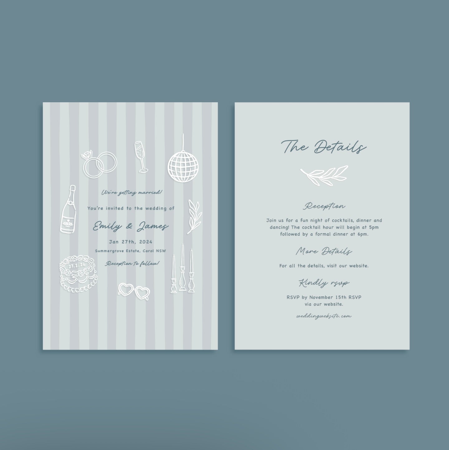 “I do” (Blue) Invitation