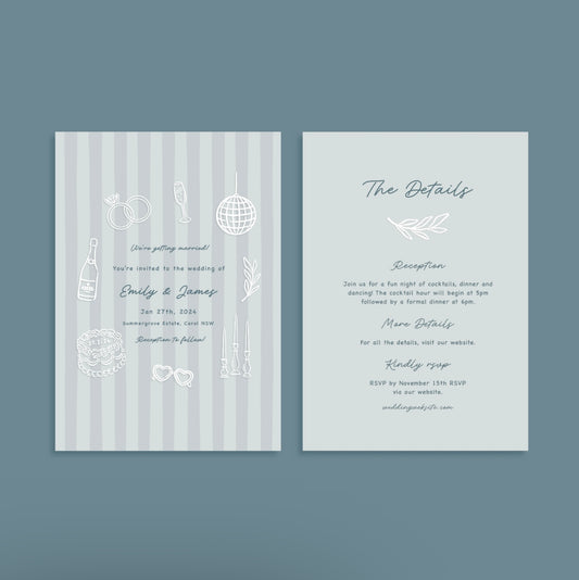 “I do” (Blue) Invitation