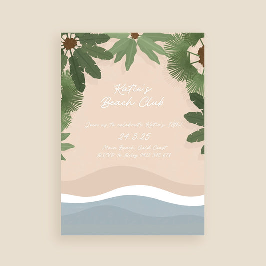 Beach Club Invitation