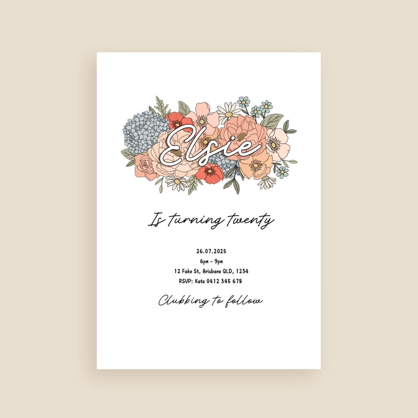 Petals & Party Invitation