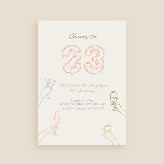 Balloons & Bubbly Invitation