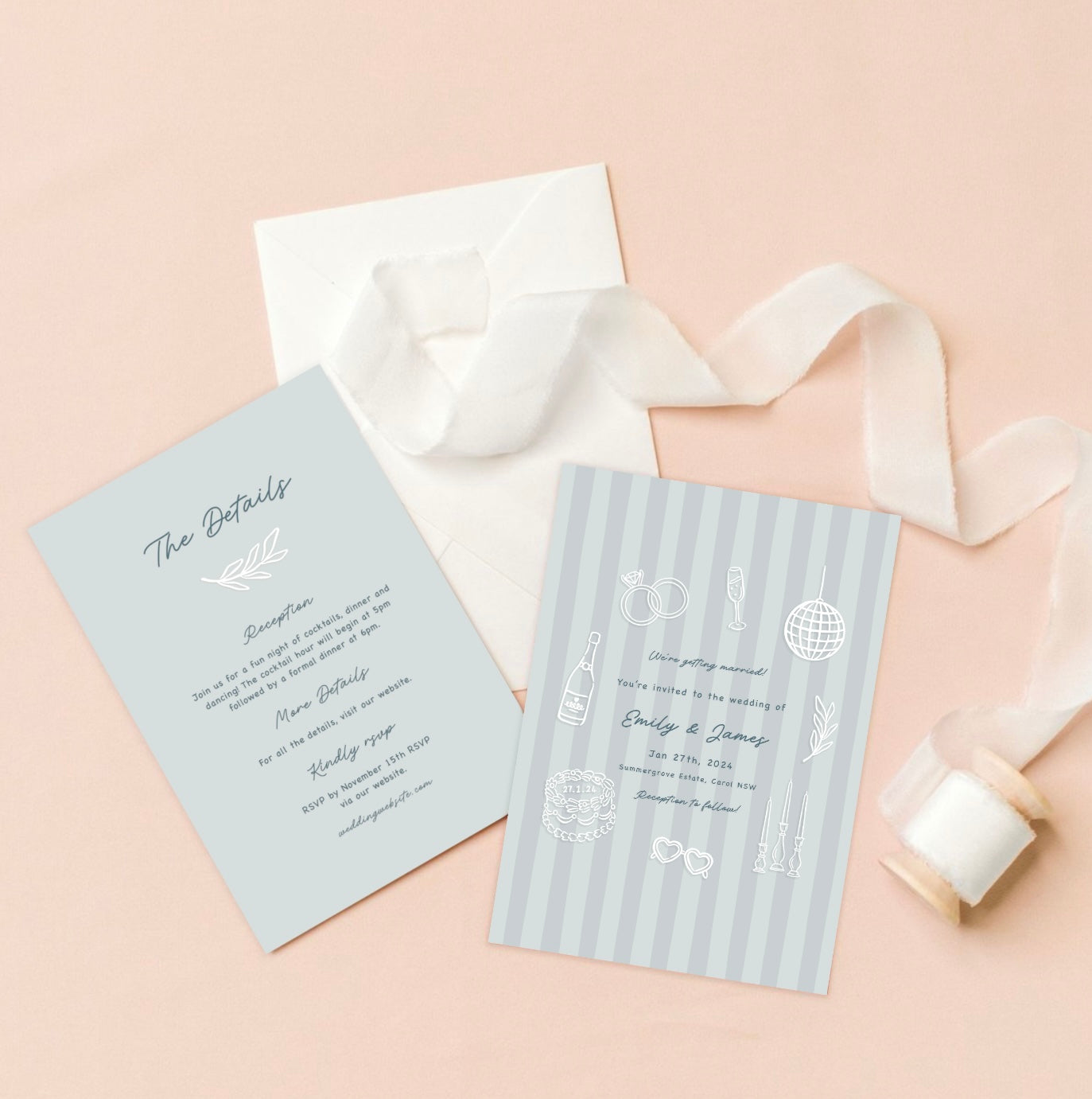“I do” (Blue) Invitation