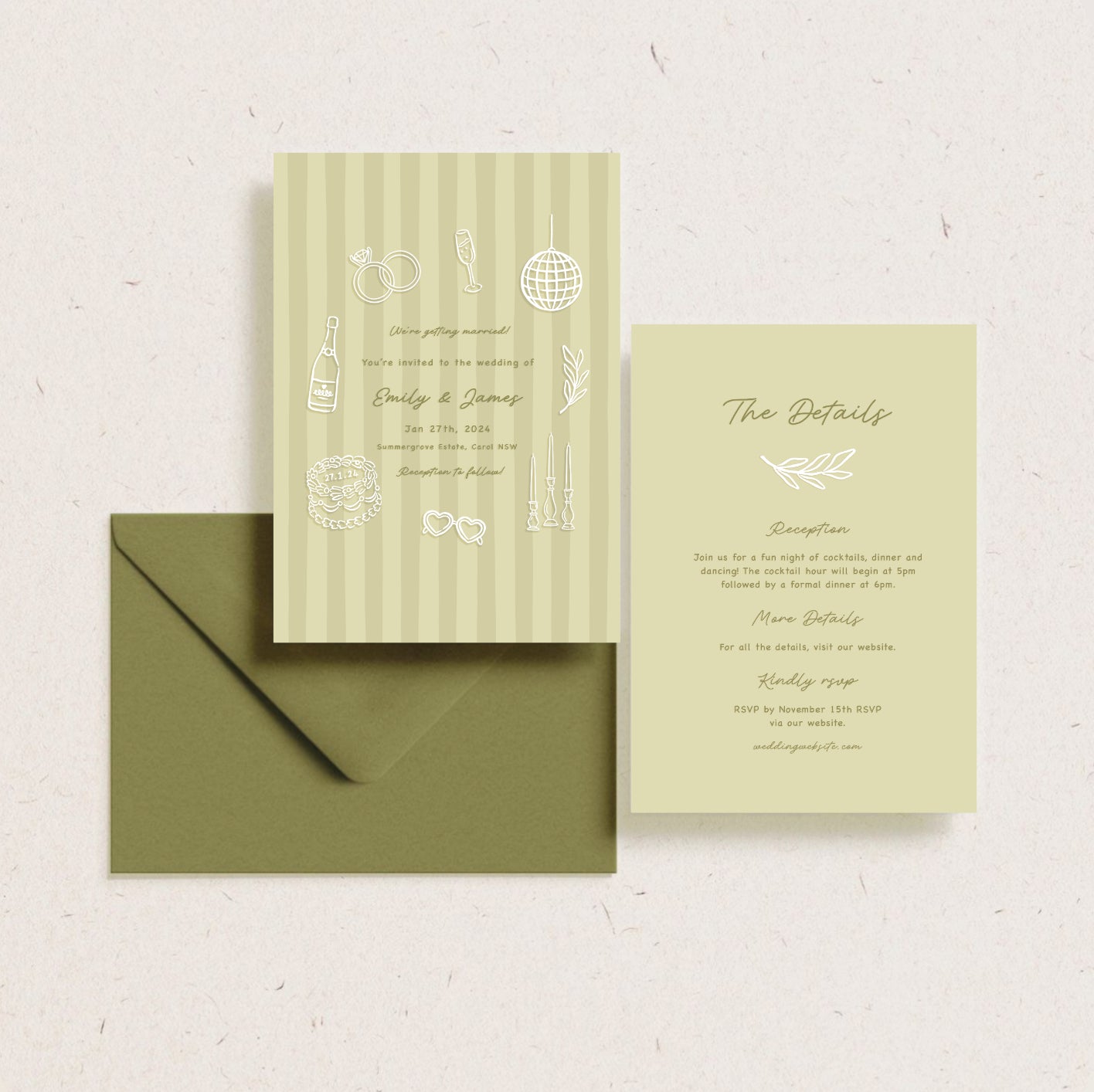 “I do” (Green) Invitation