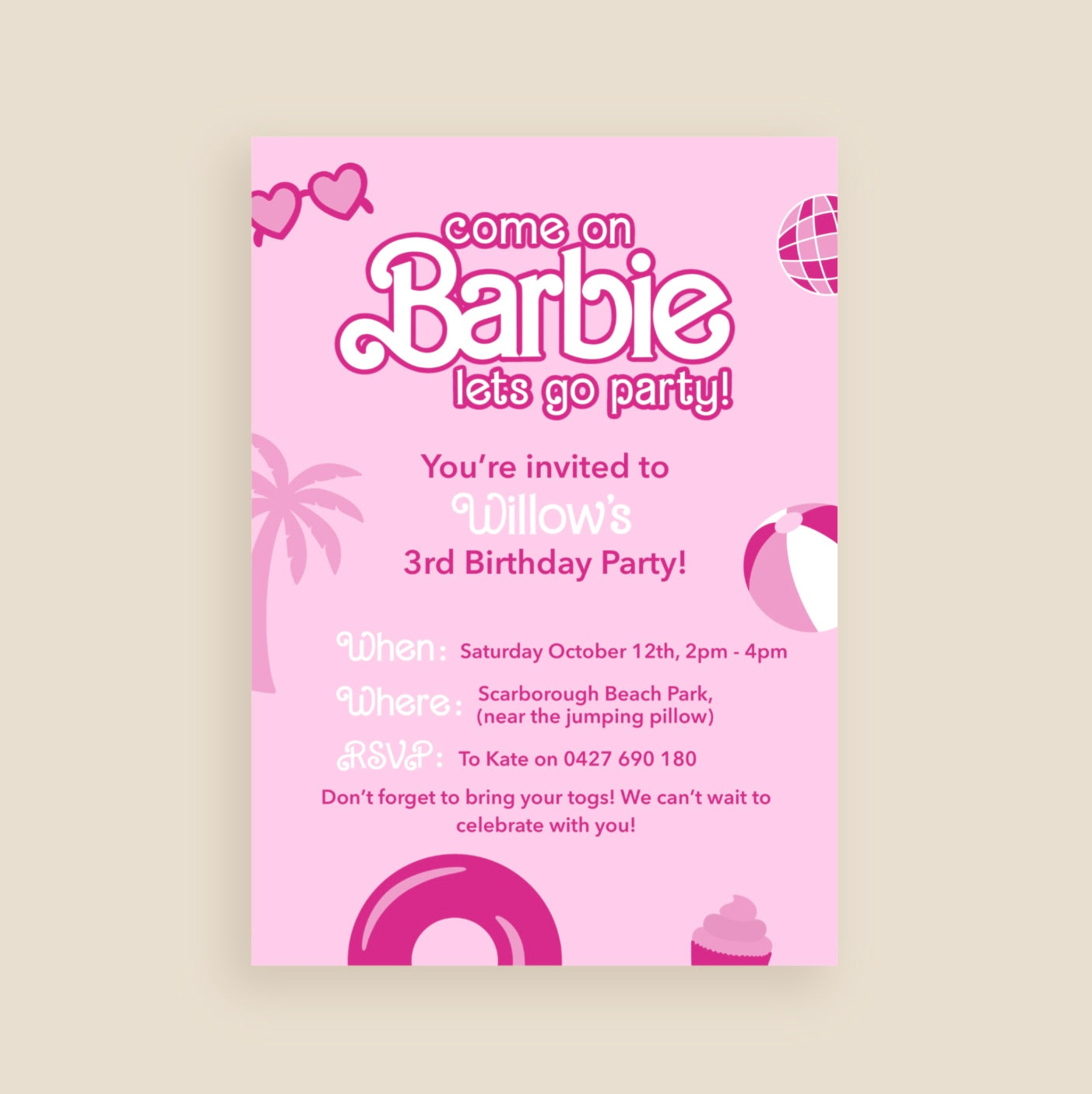 Barbie Girl Invitation