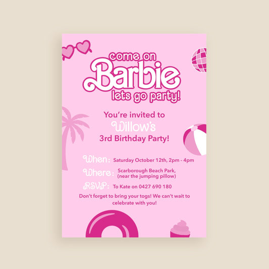 Barbie Girl Invitation