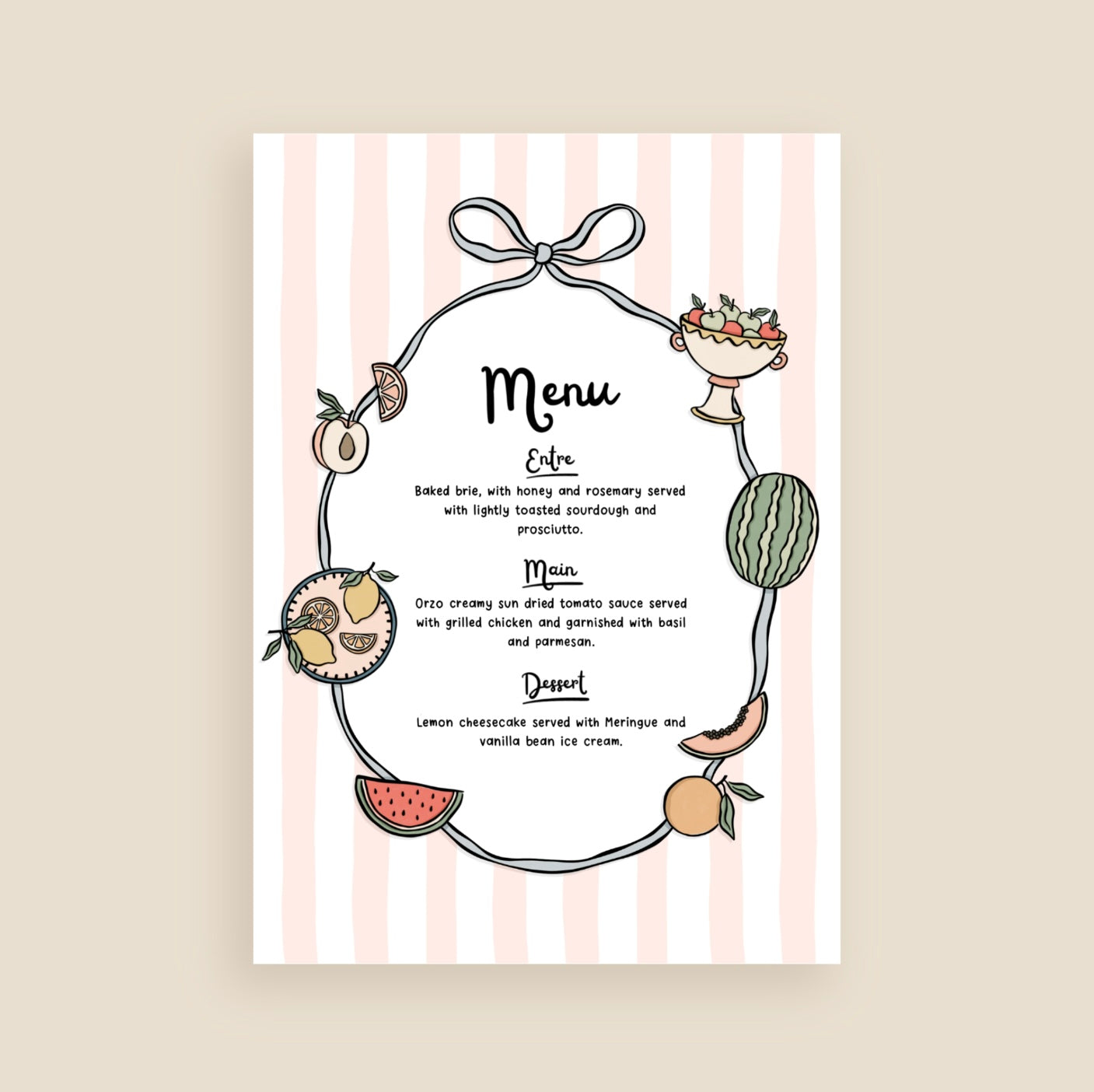 Let’s Celebrate Menu