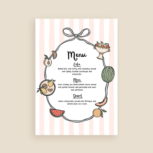 Let’s Celebrate Menu